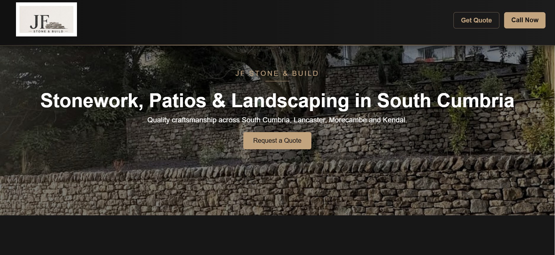 JF Stone & Build website screenshot